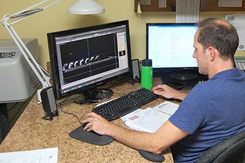 Design engineer at work.